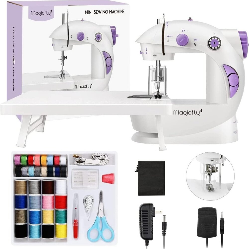 Magicfly Mini Sewing Machine for Beginner, Dual Speed Portable Machine with Exte